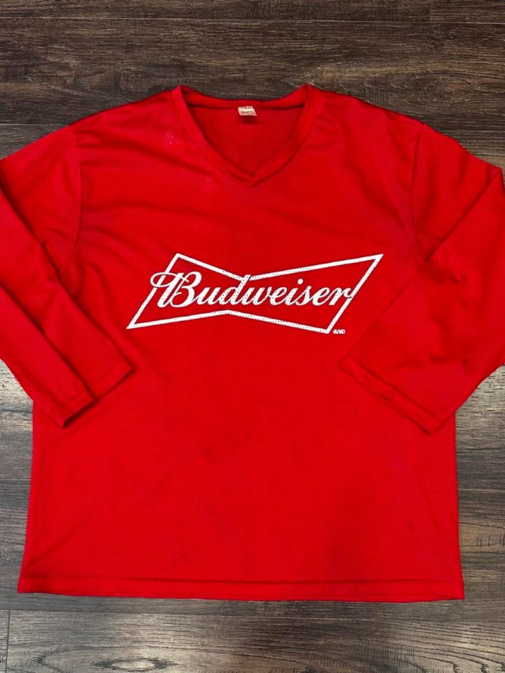 Vintage Budweiser Red Hockey Jersey Lightweight Festival Crop Style